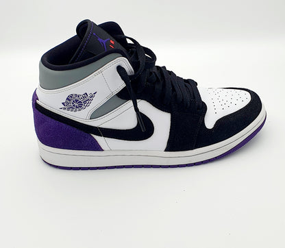 Nike Air Jordan 1 Mid Varsity Purple Black Gr. EU 42 / 26.5 cm