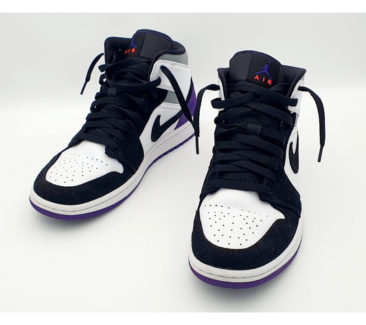 Nike Air Jordan 1 Mid Varsity Purple Black Gr. EU 42 / 26.5 cm